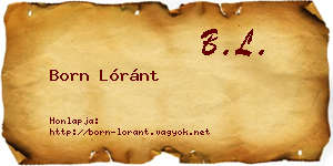 Born Lóránt névjegykártya