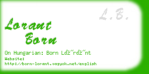 lorant born business card